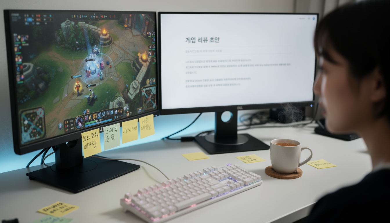 리뷰 작성 과정 데스크 환경